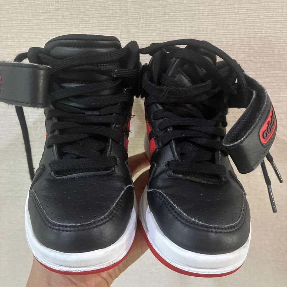 Adidas boy sneakers size 11 1/2 K Black And Red Nwob Boots - Picture 2 of 9